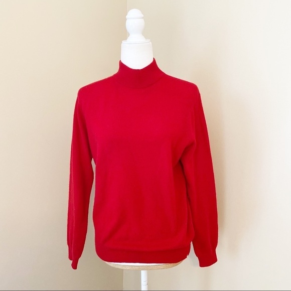 Charter Club 100% Cashmere Mock Turtleneck Red Sweater - S - Picture 9 of 9